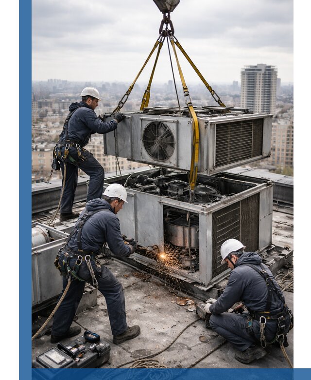 Демонтаж крышной установки в Серове любой сложности