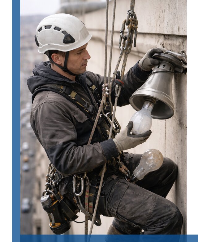 Замена ламп на высоте в Серове профессионально и быстро