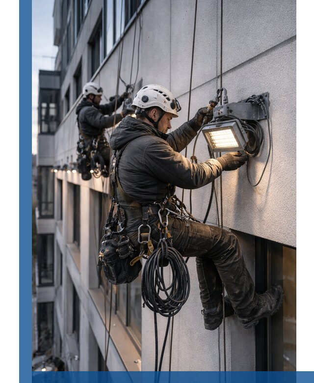 Монтаж фасадного освещения в Серове установка и подключение