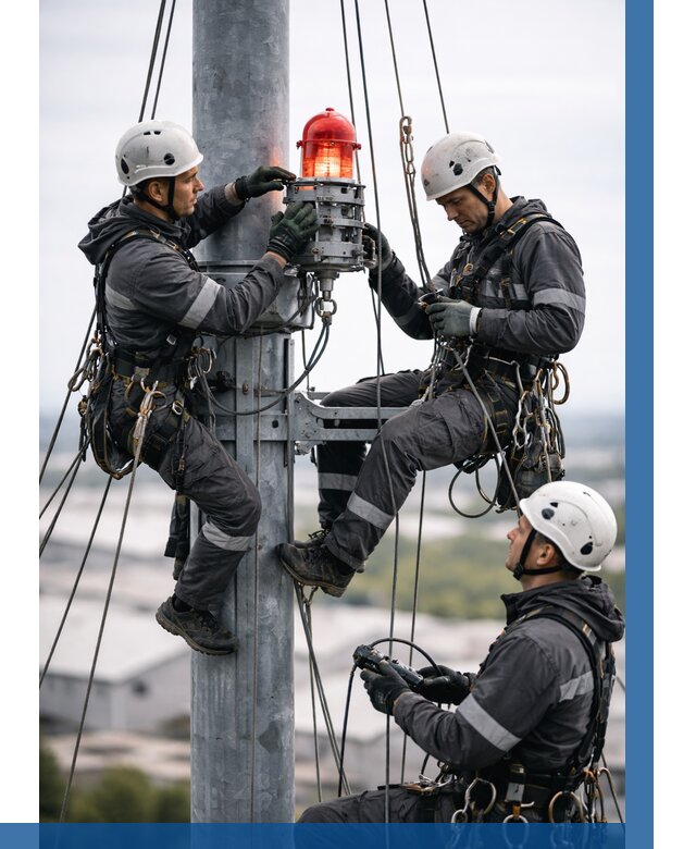 Монтаж заградительных огней в Серове от 8672 р. | ВЫСОТНИК-Срв