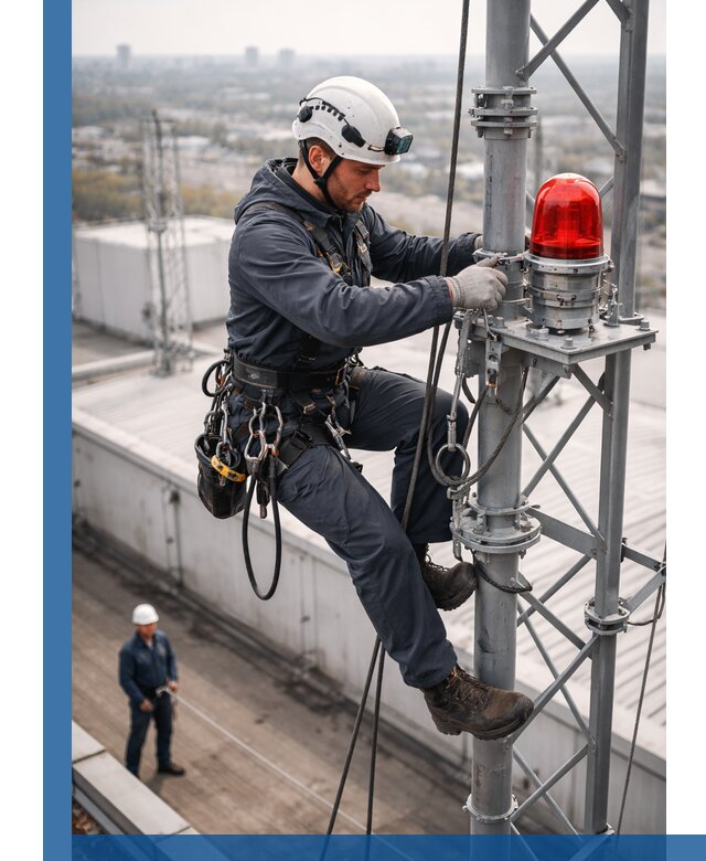 Монтаж заградительных огней и обслуживание объектов в Серове
