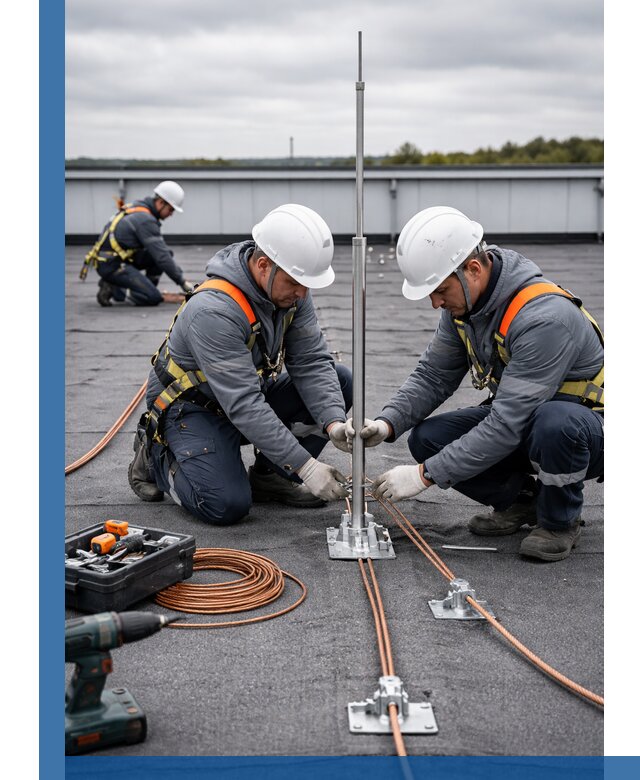 Монтаж молниезащиты на кровле в Серове под ключ с гарантией