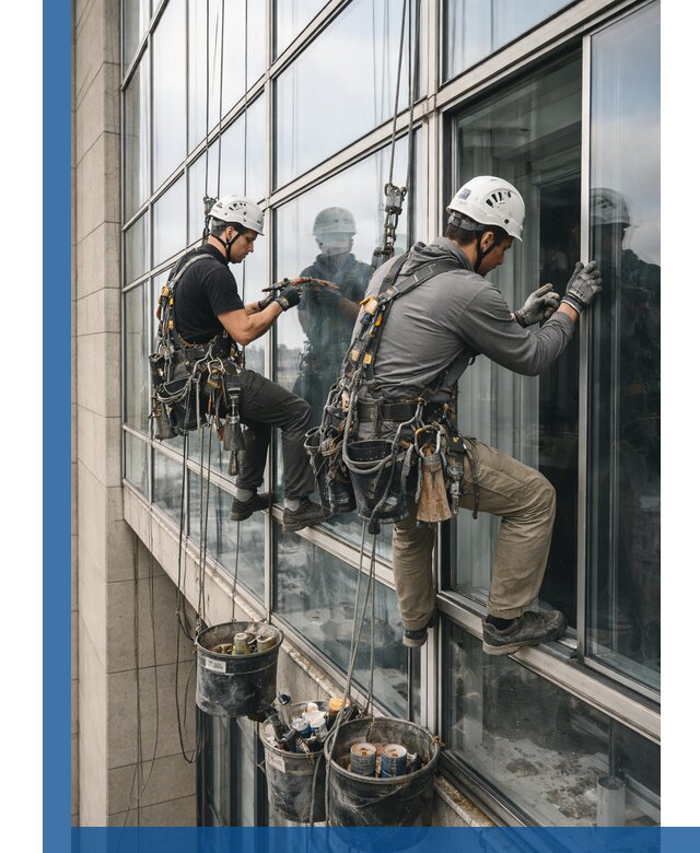 Ремонт витражных конструкций и фасадного остекления в Серове