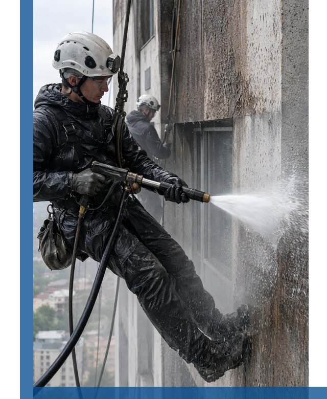 Гидроструйная очистка фасадов и конструкций в Серове