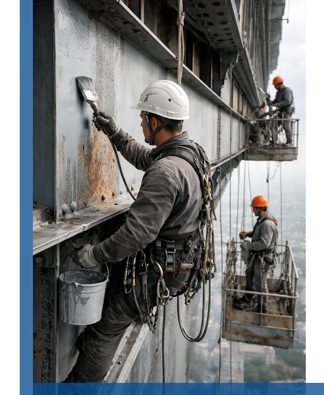 Покраска металлоконструкций на высоте в Серове профессионально