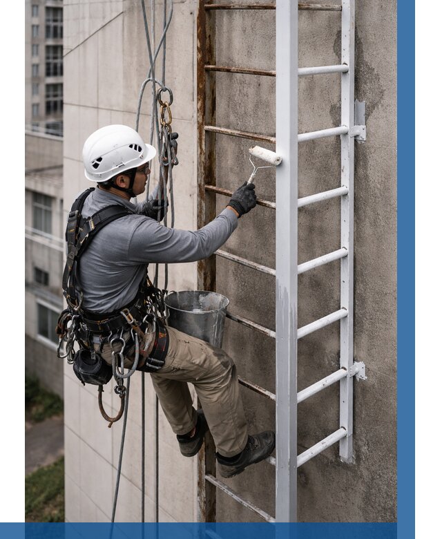 Покраска пожарных лестниц в Серове от 4591 р. | ВЫСОТНИК-Срв