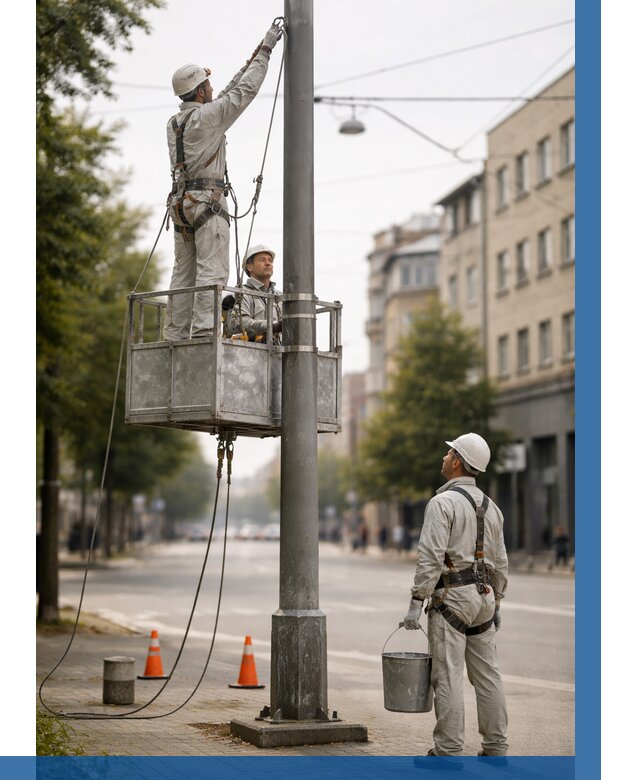 Покраска опор освещения в Серове от 5101 р. | ВЫСОТНИК-Срв