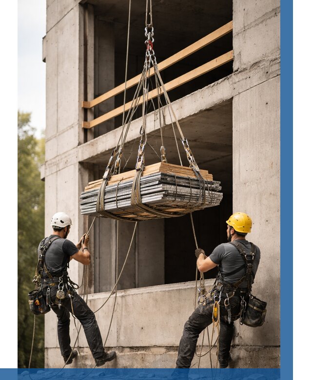 Подъем материала на этаж веревками в Серове от 1530 р. | ВЫСОТНИК-Срв