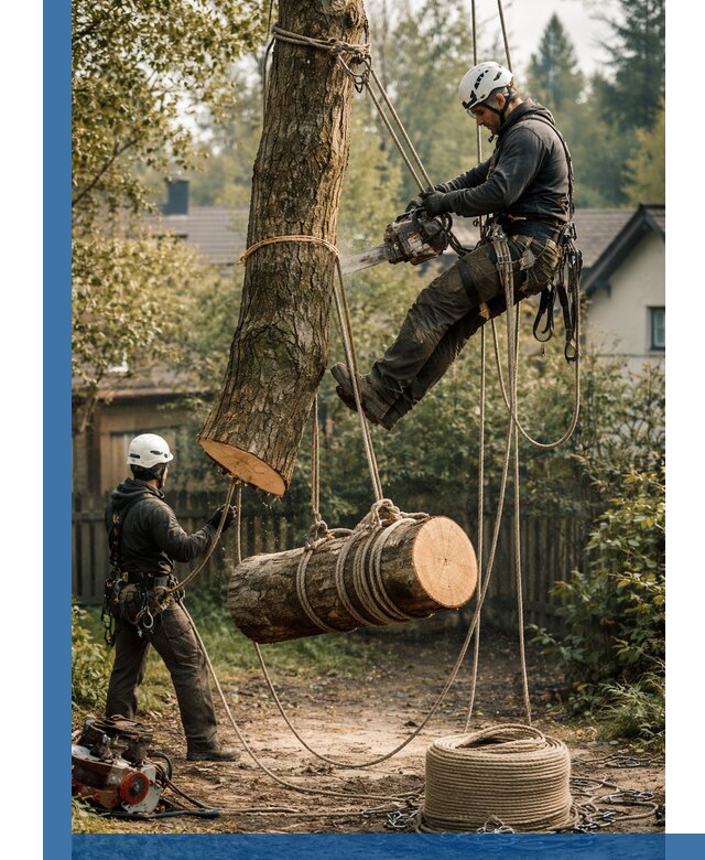 Валка деревьев частями в Серове, безопасно и аккуратно