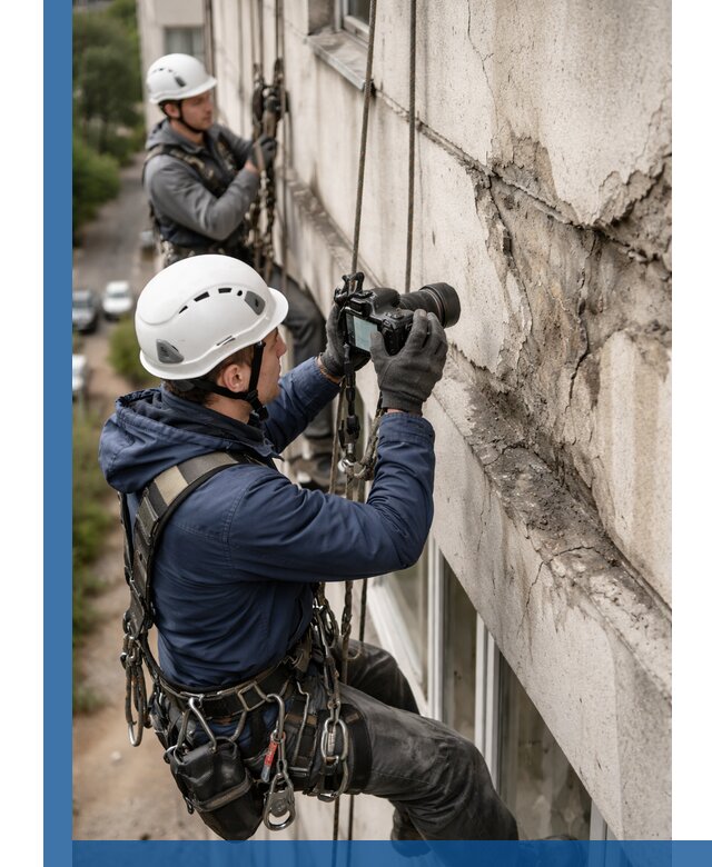 Фотофиксация дефектов фасада с высотной съемкой в Серове