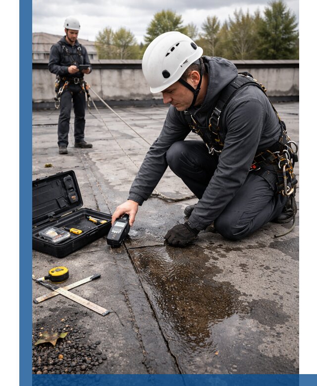 Обследование кровли на протечки и выявление дефектов в Серове