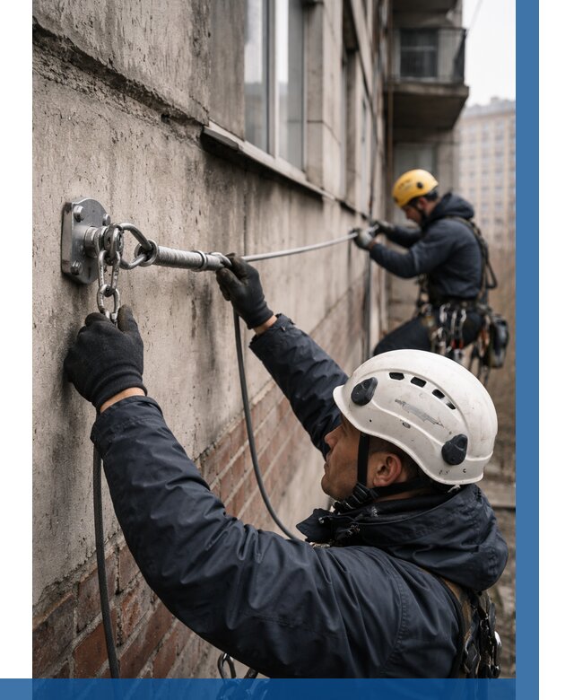Монтаж анкерных линий в Серове от 3061 р. | ВЫСОТНИК-Срв
